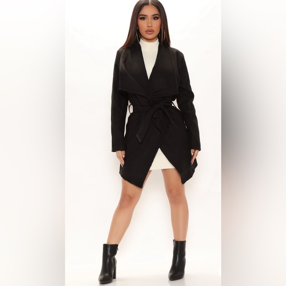 Fashion Nova Stylish Black PeaCoat